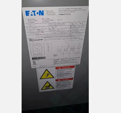 Transformador Eaton V48m24t1516 15kva 480v A 208y/120v Gris