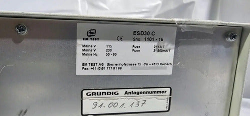 Em Test Esd 30 Generador De Descargas Electrostáticas (esd)