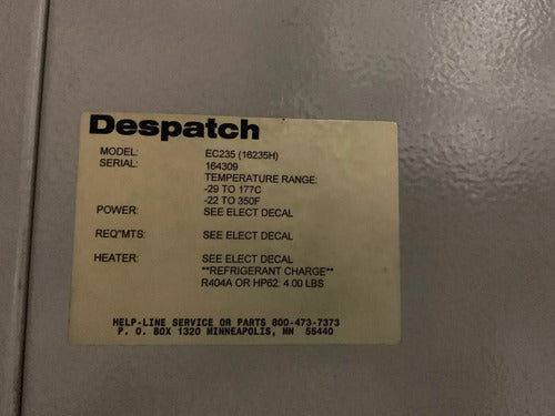 Horno Ambiental Despatch Ec235 Serie Ecosphere De -29 °c A 1