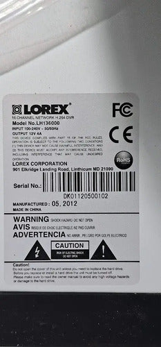Grabador De Video Vigilancia Digital Lorex Eco4 960h.