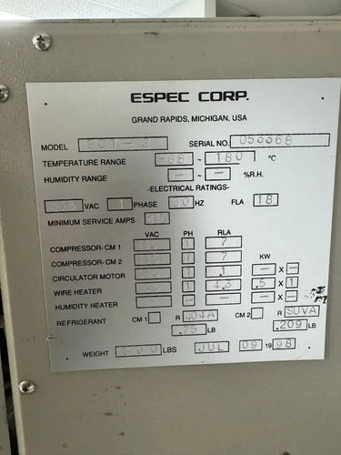 Cámara Ambiental Espec Ect-2 -68°c A 180°c Pruebas De Temper