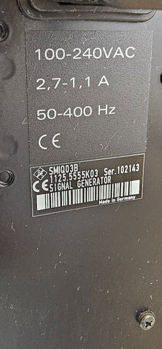 Generador De Señales Rohde & Schwarz Smiq 03b 3.3ghz