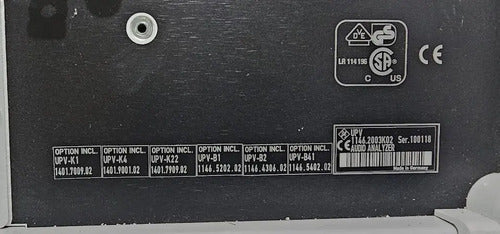 RHODE&SCHWARZ UPV AUDIO ANALYZER DC 250 kHz