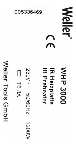 Weller Whp 3000 Placa De Precalentamiento Infrarroja